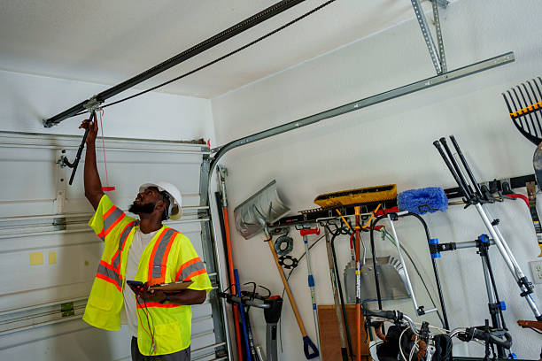 Professional Garage Door Panel Replacement technician working in Blaine, MN